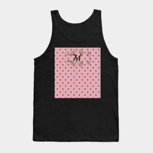 Monogrammed Pink Dots Design Tank Top